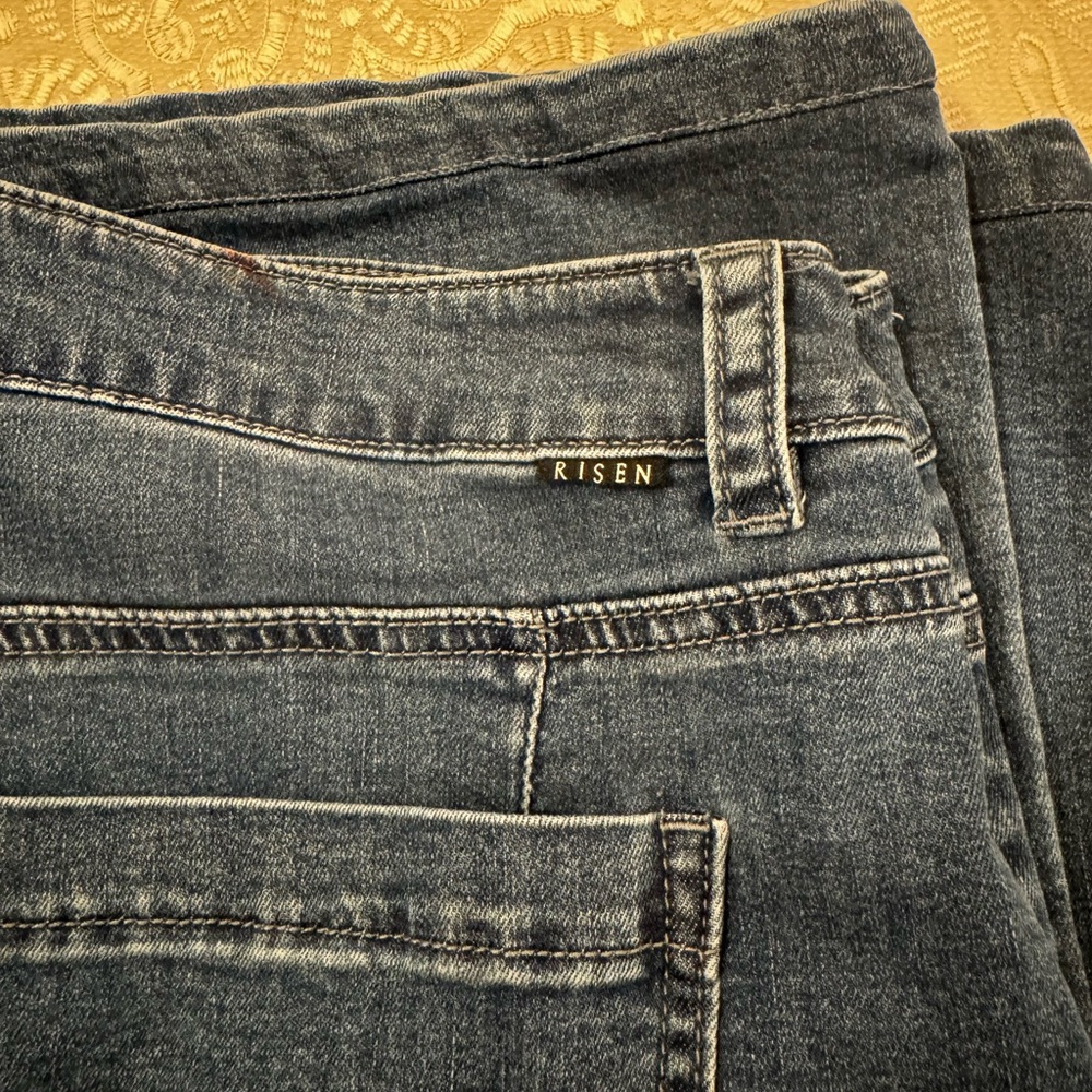 Risen Jeans Blue Denim Wide Leg Jeans High Rise Size 13/31 - Picture 4 of 6